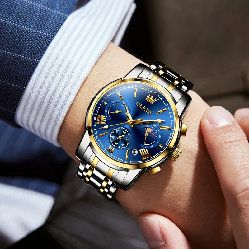 Gold and Blue and Silver watches colletion