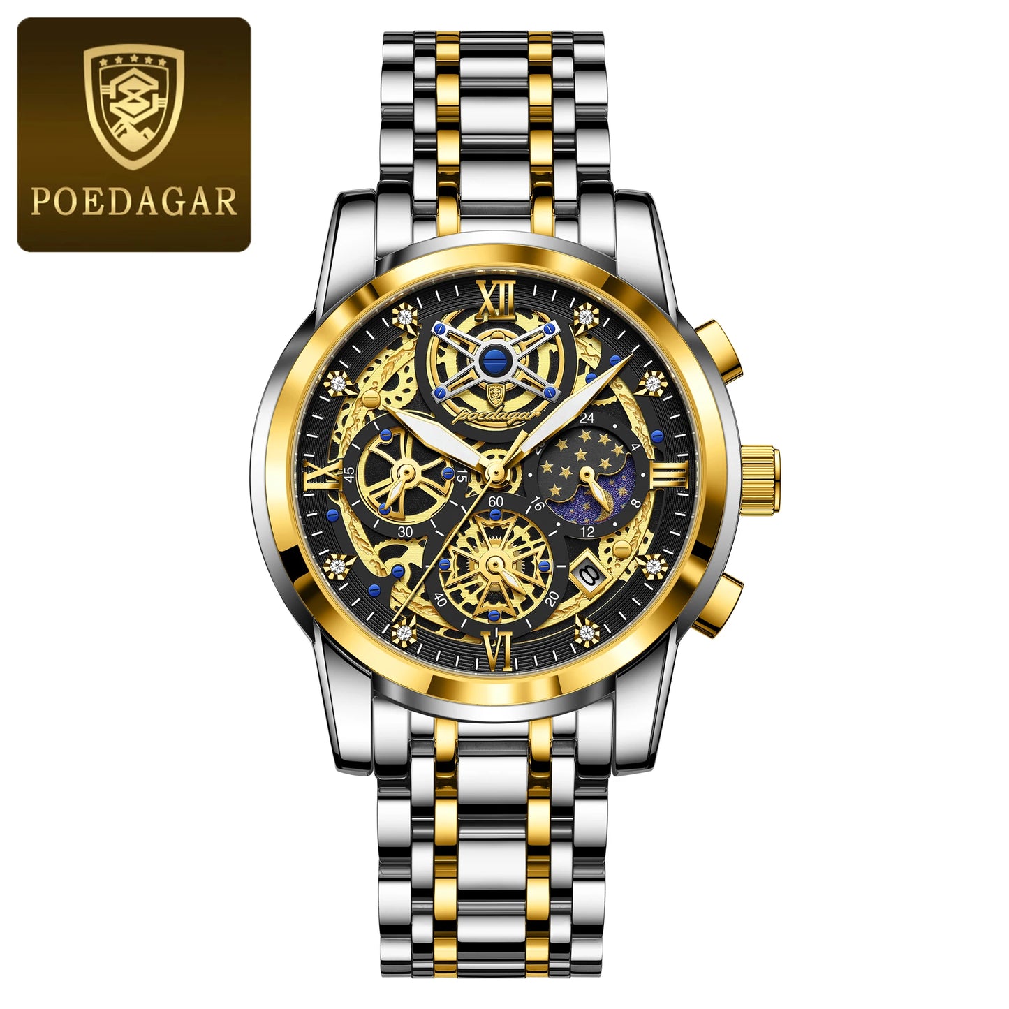 Iron Steel luxury Gold Dragon Watch