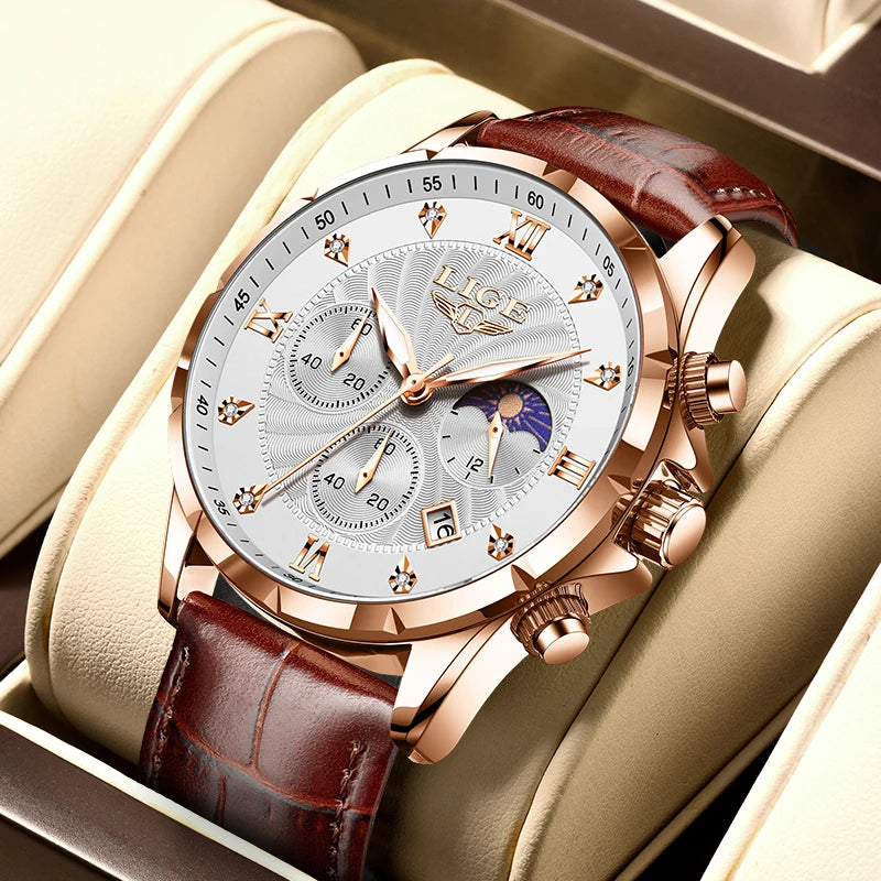 LIGE Brand New Luxury Watch Men Business Fashion