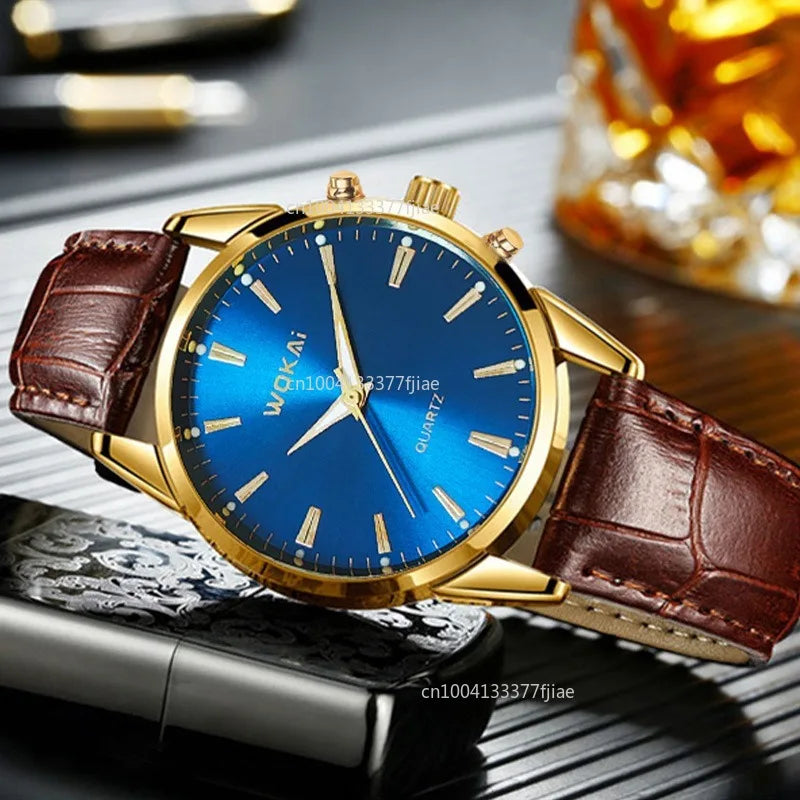 Mens Watch Fashion Leather Sport